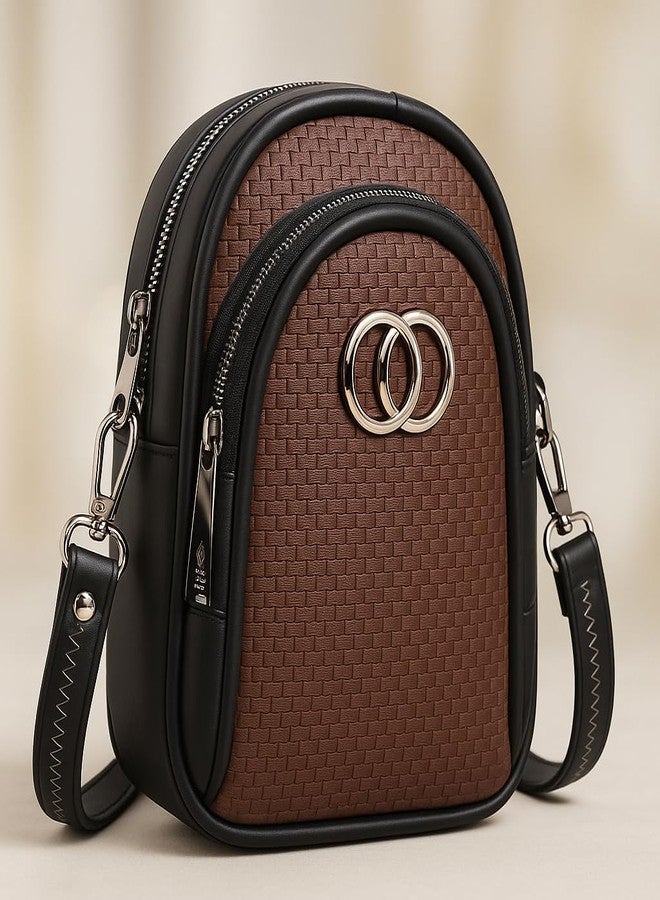 CULT FACTORY Designer Brown Leather Sling Bag for Women Stylish Mini Sling Bag for Women - Image 4